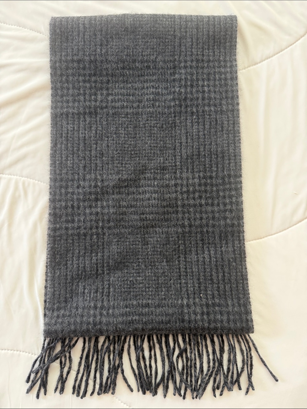 Banana Republic Gray Knit Fringe Scarf